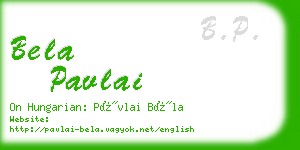 bela pavlai business card